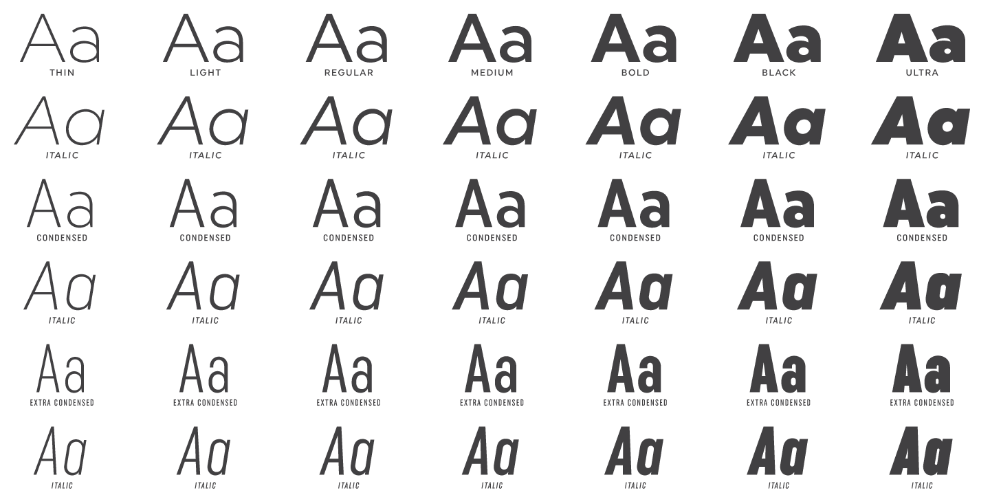 Example font Uniform Pro Extra Condensed #14